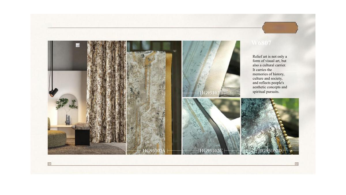 Oriental patterned curtains with textile close-ups